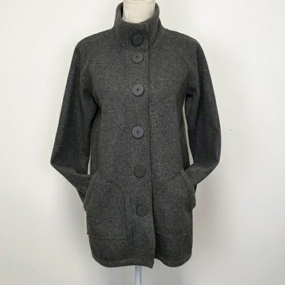 Jones New York Signature Jackets & Blazers - Jones New York Signature Wool/Nylon Grey Car Coat Jacket Lightweight Unlined EUC